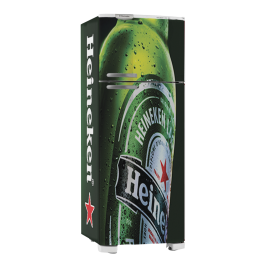 Adesivo Geladeira Heineken 01 Vinil Branco  4x0 Brilho, Fosco  Cód: 603065